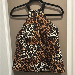 Brown and Black Graphic Halter Camisole